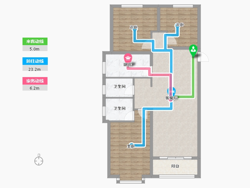 陕西省-宝鸡市-逸城-94.31-户型库-动静线