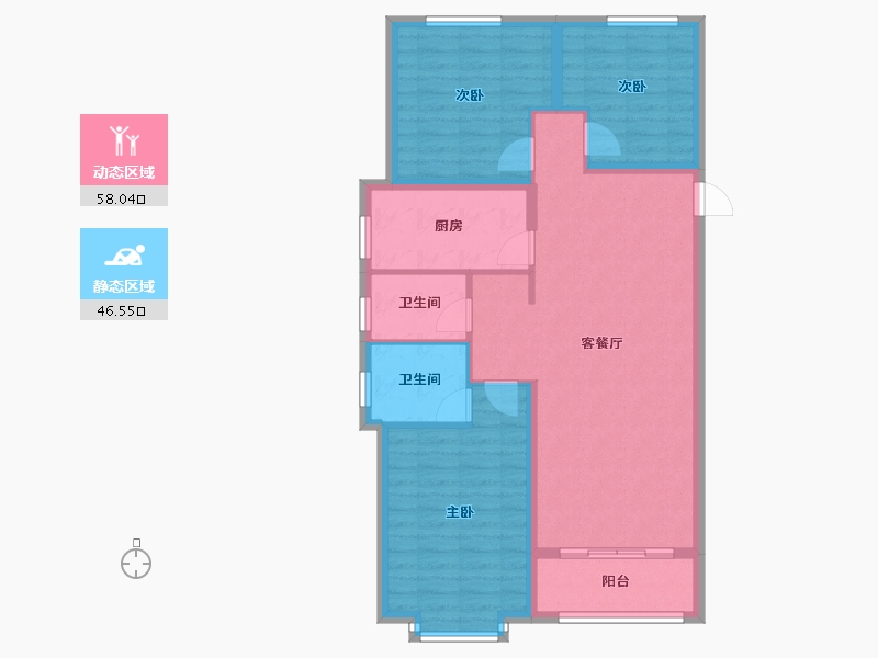 陕西省-宝鸡市-逸城-94.31-户型库-动静分区