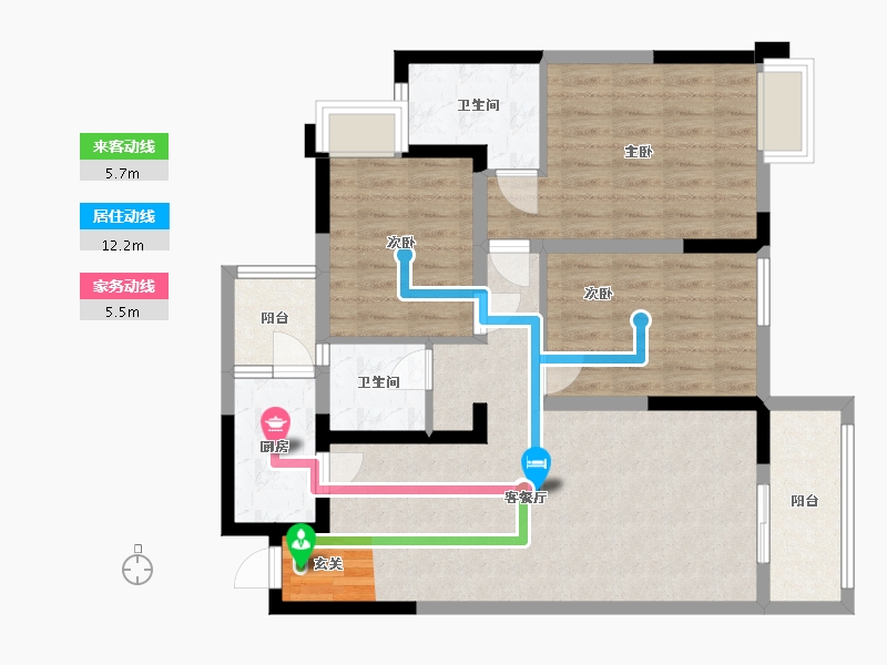 四川省-成都市-城投美庐-90.11-户型库-动静线