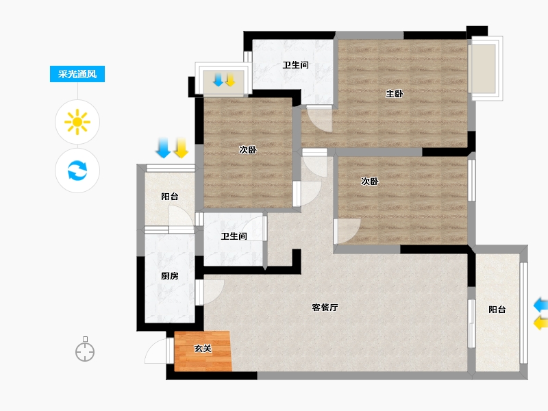 四川省-成都市-城投美庐-90.11-户型库-采光通风