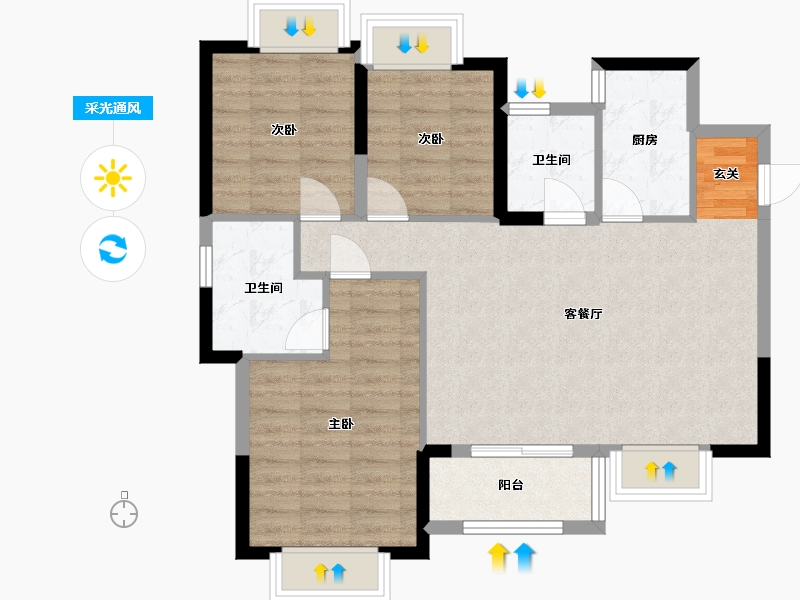 四川省-成都市-同森锦逸-80.29-户型库-采光通风