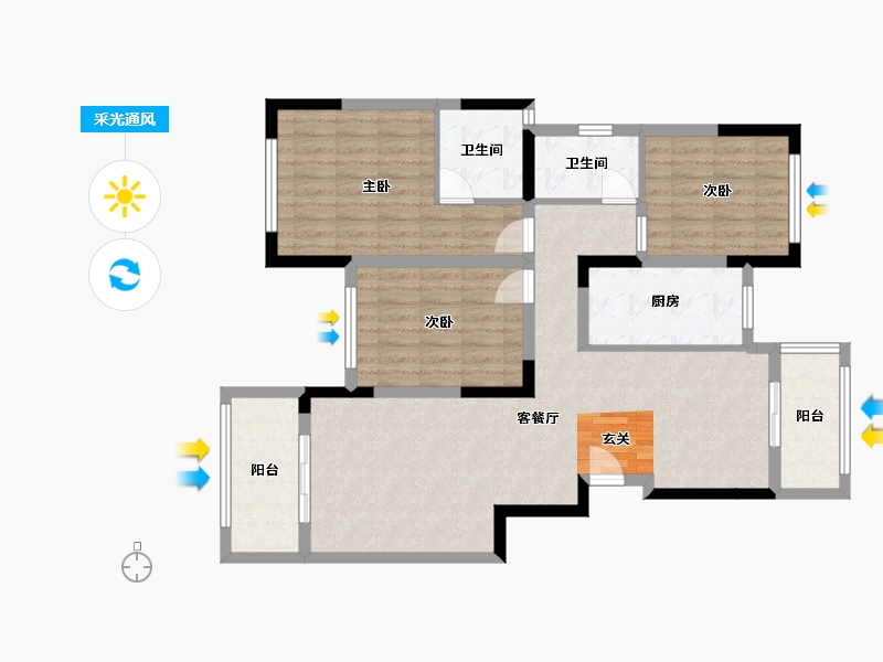 四川省-成都市-中交牧山美庐-99.14-户型库-采光通风