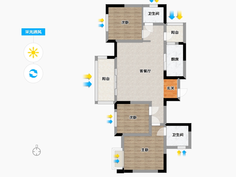 四川省-成都市-中交牧山美庐-84.14-户型库-采光通风