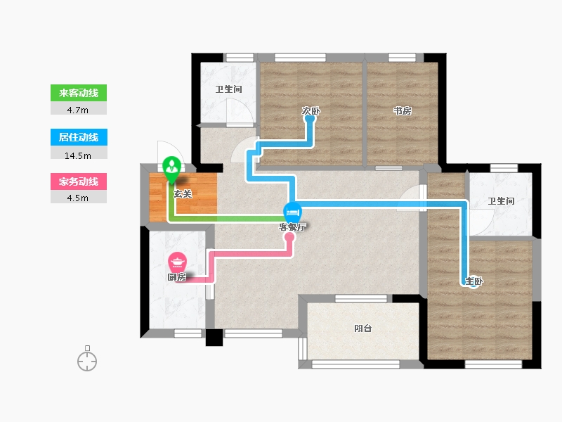 四川省-成都市-万科碧桂园公园大道-74.69-户型库-动静线