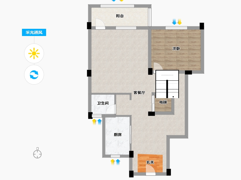 广西壮族自治区-南宁市-广源华府-84.66-户型库-采光通风