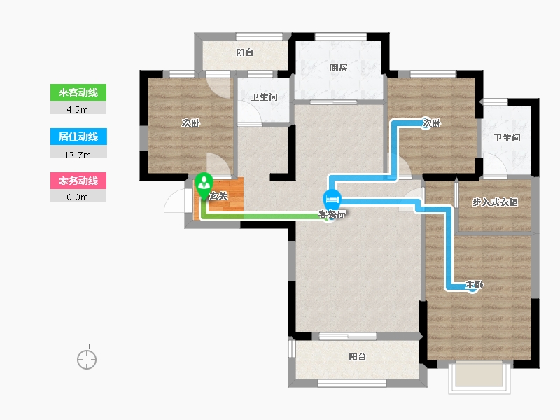 湖北省-武汉市-南湖九玺-90.67-户型库-动静线