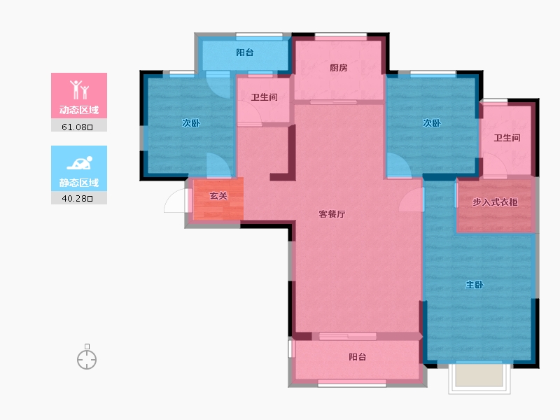 湖北省-武汉市-南湖九玺-90.67-户型库-动静分区