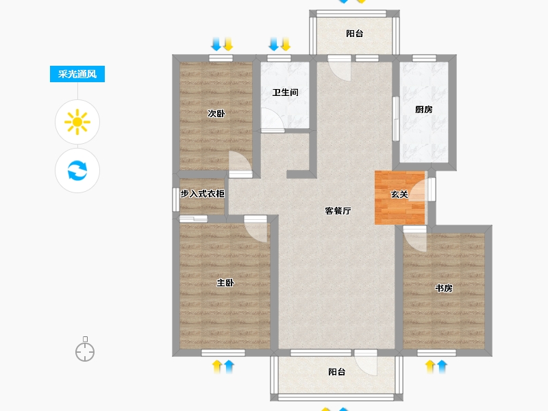 新疆维吾尔自治区-博尔塔拉蒙古自治州-中央公园-93.52-户型库-采光通风