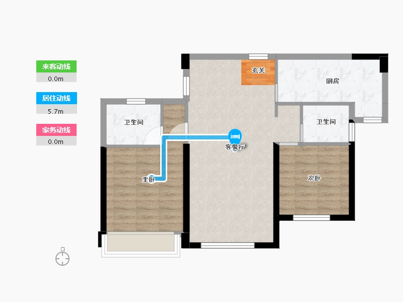 四川省-成都市-金沙宸宇公馆-67.92-户型库-动静线