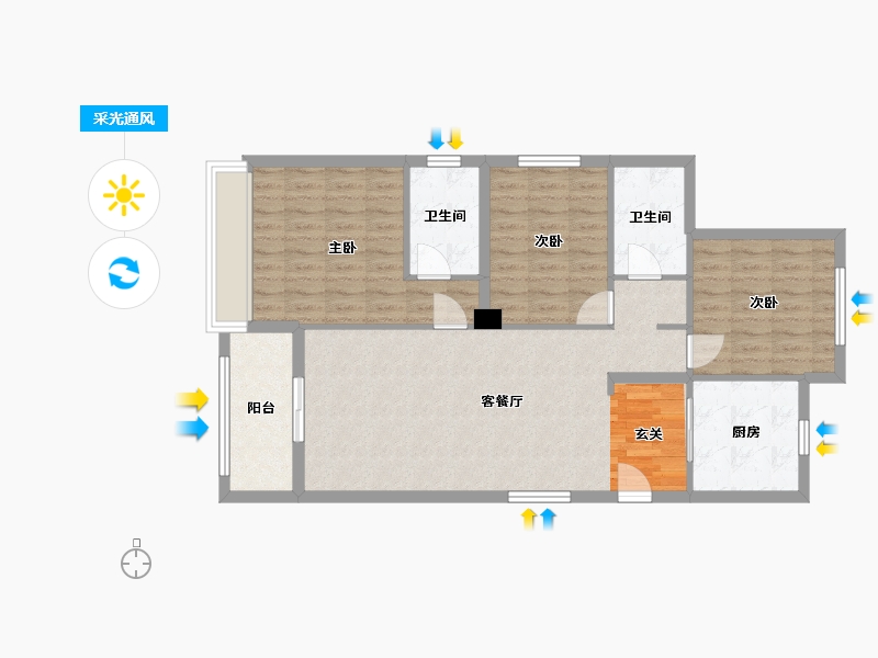 浙江省-杭州市-华夏之心-93.11-户型库-采光通风