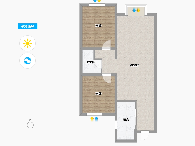 河北省-石家庄市-汇君城-64.27-户型库-采光通风