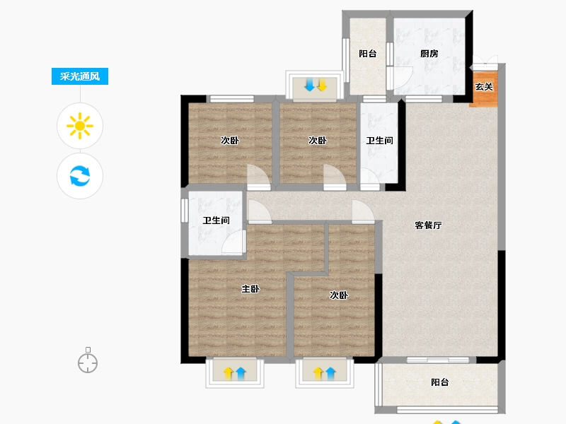 云南省-昭通市-康养小镇-103.51-户型库-采光通风