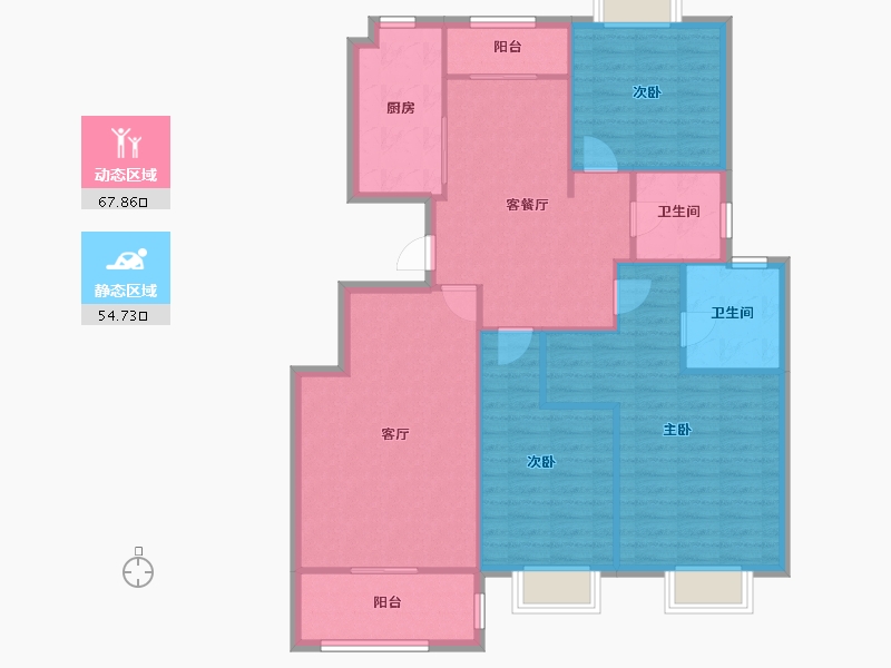 江苏省-南京市-颐秀居-112.10-户型库-动静分区