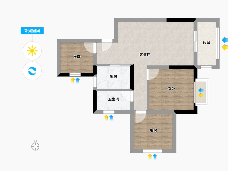 广西壮族自治区-南宁市-锦上城-57.53-户型库-采光通风