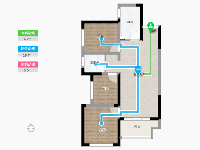 河南省-郑州市-永威南樾三期禧园一号楼-62.69-户型库-动静线