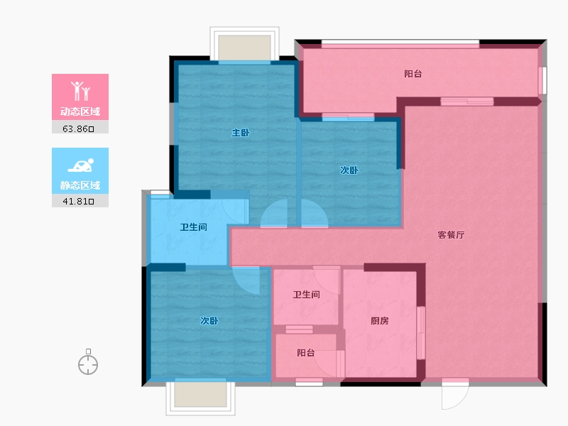 广西壮族自治区-南宁市-凯业花园一区-94.78-户型库-动静分区