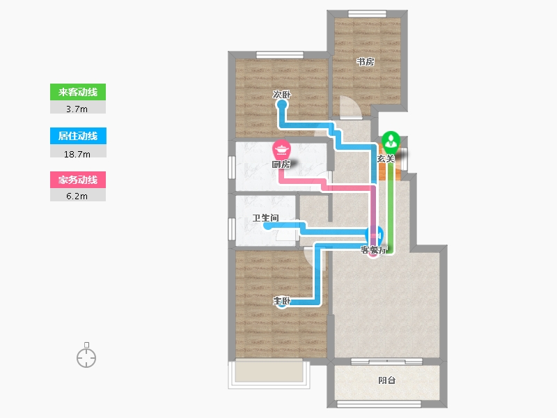 河北省-唐山市-碧桂园凤凰城-73.02-户型库-动静线