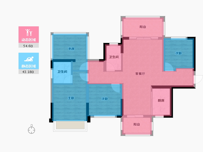 广西壮族自治区-南宁市-锦上城-86.42-户型库-动静分区