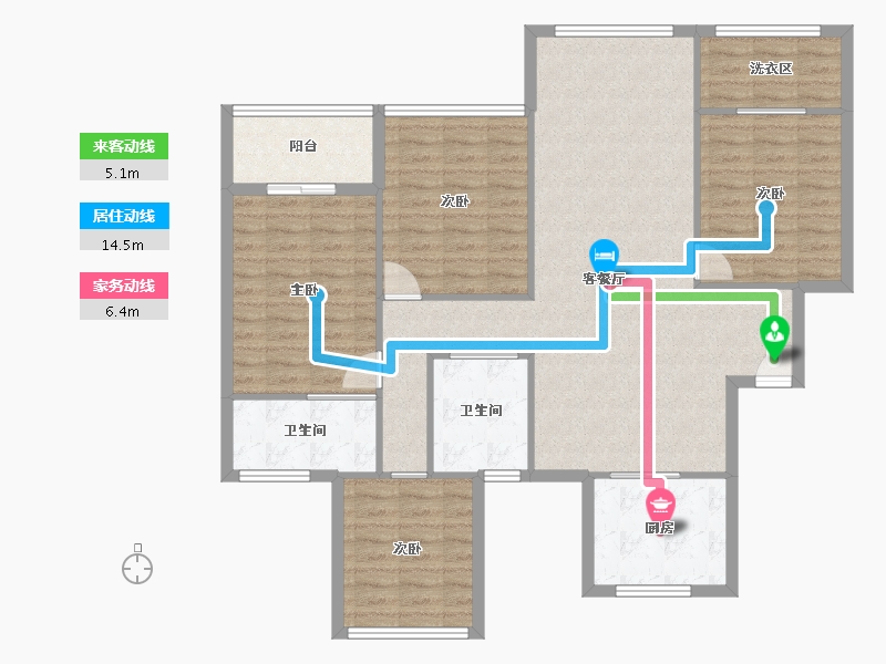 浙江省-宁波市-龙湖天宸原著-116.62-户型库-动静线