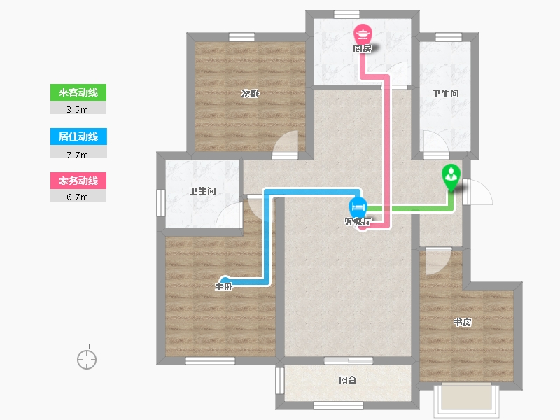 陕西省-咸阳市-景观新城-90.12-户型库-动静线