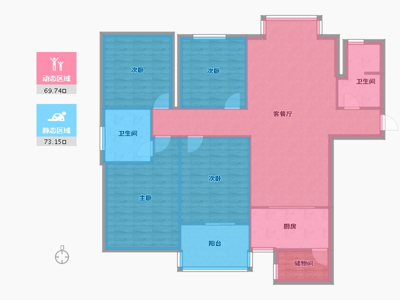 河南省-郑州市-六合之家-130.88-户型库-动静分区