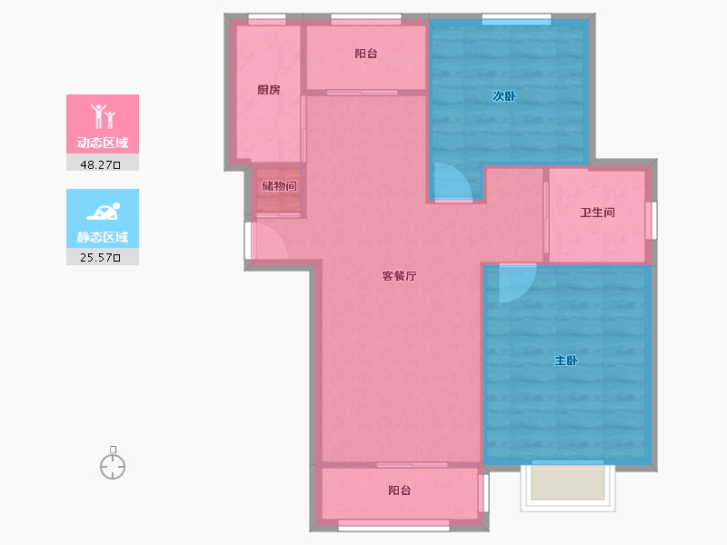 上海-上海市-绿地威廉公馆-67.04-户型库-动静分区