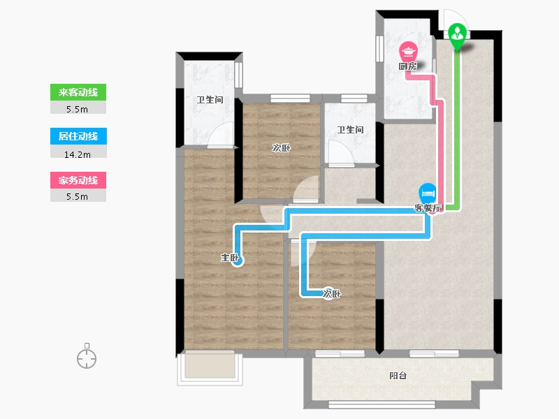 湖北省-武汉市-碧云天-83.34-户型库-动静线