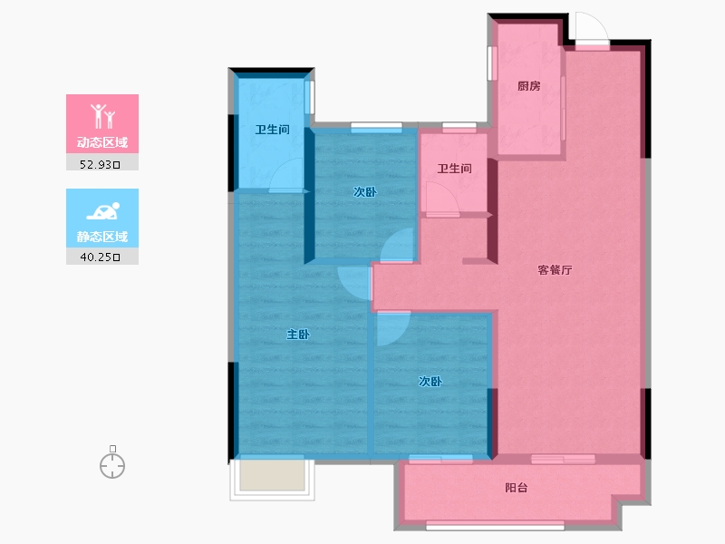 湖北省-武汉市-碧云天-83.34-户型库-动静分区