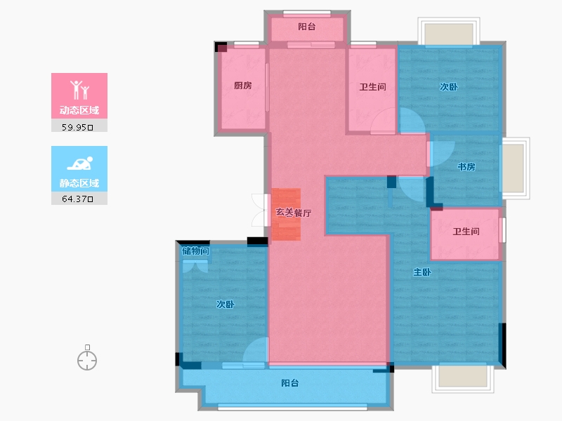 湖北省-武汉市-�吃没�府-111.56-户型库-动静分区