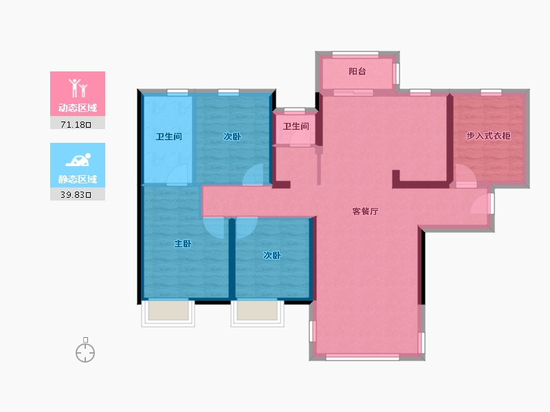 湖南省-长沙市-长房云时代-99.13-户型库-动静分区