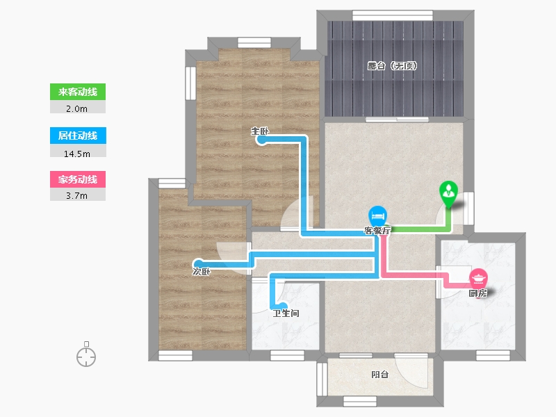 广东省-广州市-祈福新村湖景居-55.03-户型库-动静线