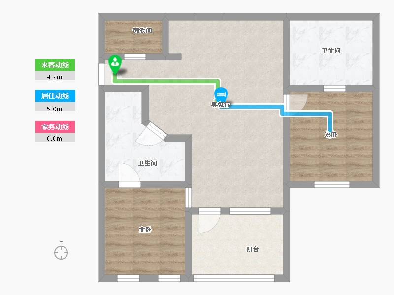 Florida-Duval-Kendall Lake Apartments-74.66-户型库-动静线