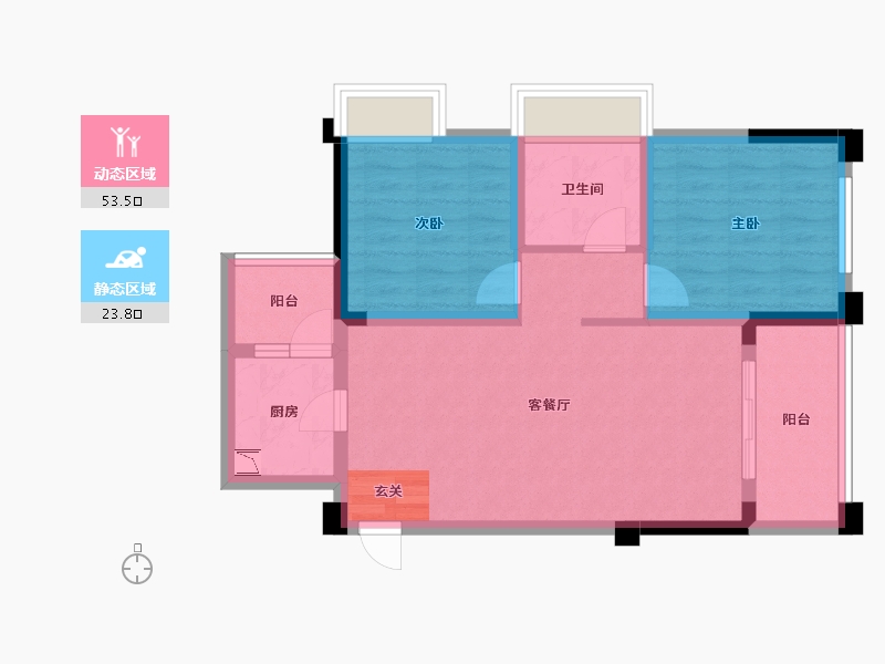 四川省-成都市-王府花园御锦苑-68.48-户型库-动静分区