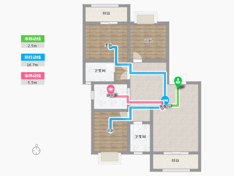 云南省-曲靖市-水云华城北苑-95.13-户型库-动静线