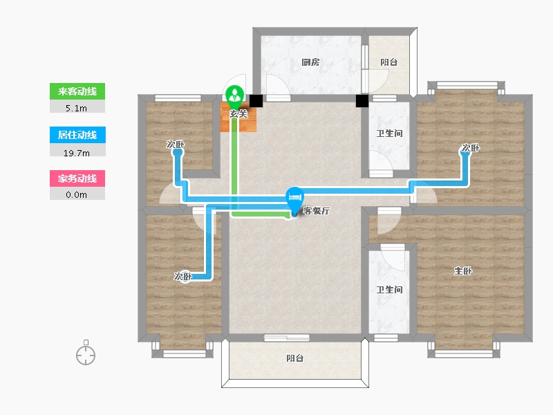 四川省-宜宾市-蜀南雅居-107.37-户型库-动静线