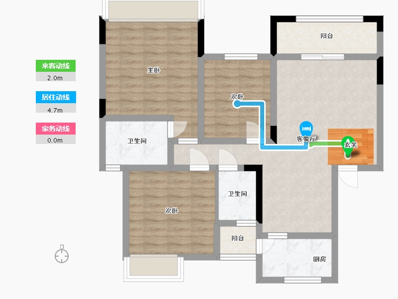 重庆-重庆市-雷士澜山郡-82.56-户型库-动静线