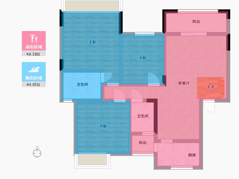 重庆-重庆市-雷士澜山郡-82.56-户型库-动静分区