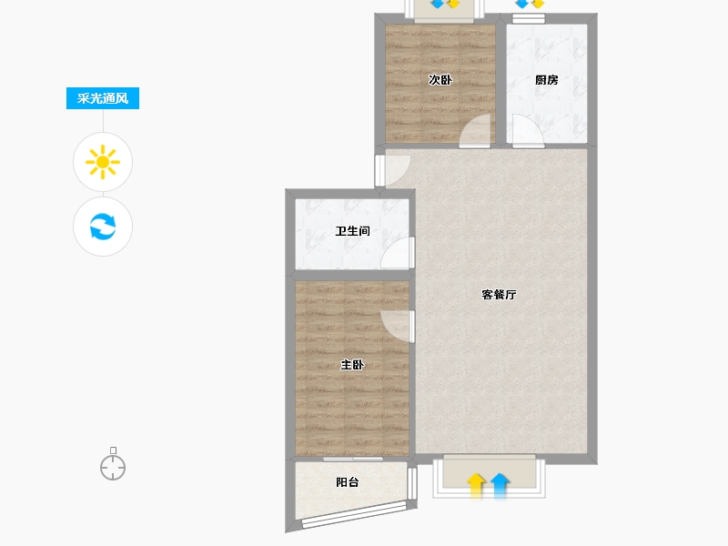 山东省-青岛市-桃源居-69.95-户型库-采光通风