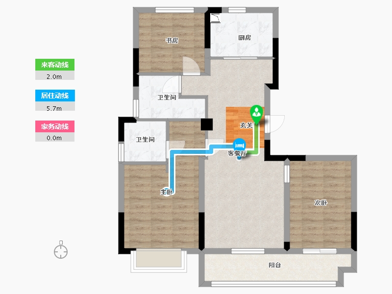 浙江省-金华市-中昂天玥府-82.99-户型库-动静线