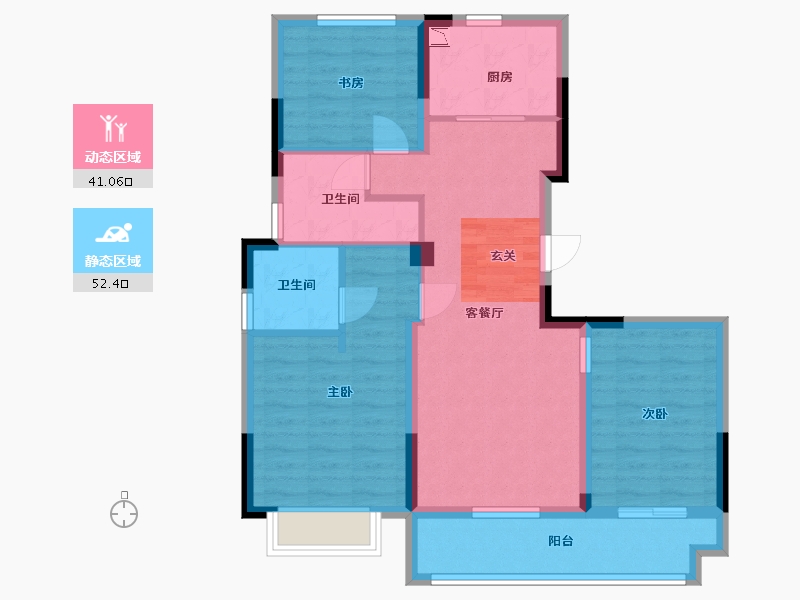 浙江省-金华市-中昂天玥府-82.99-户型库-动静分区