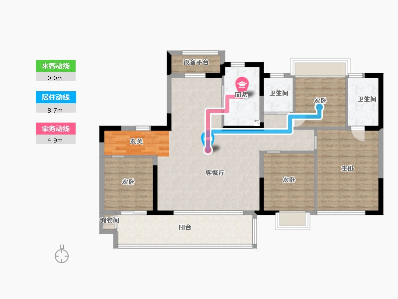 江苏省-常州市-碧桂园・都市森林-117.32-户型库-动静线