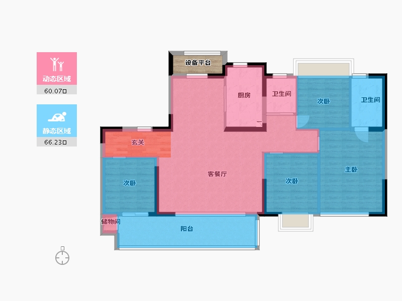 江苏省-常州市-碧桂园・都市森林-117.32-户型库-动静分区