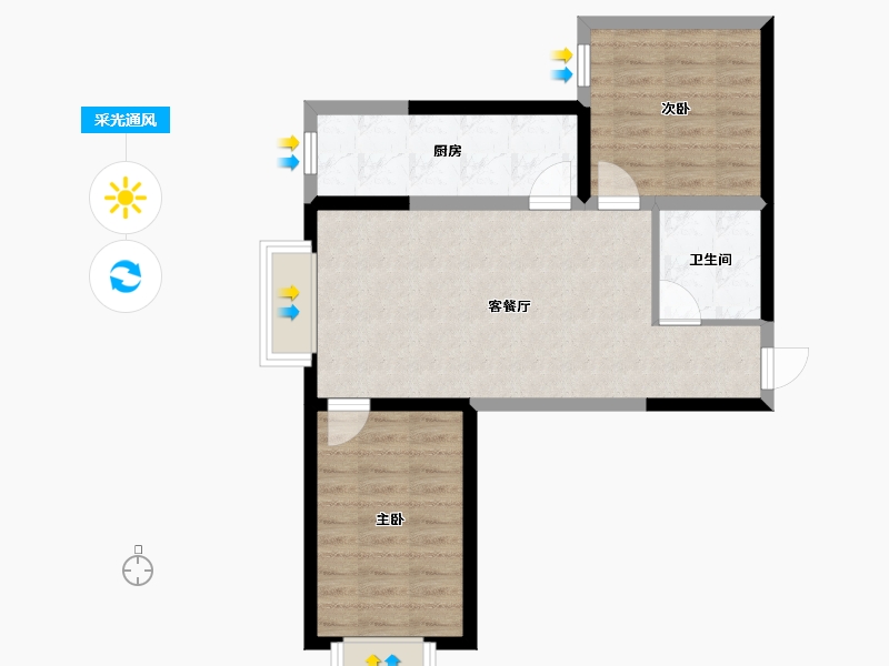 山西省-太原市-鹏程佳园-59.69-户型库-采光通风