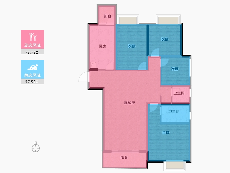 湖南省-长沙市-梦想枫林湾-116.55-户型库-动静分区