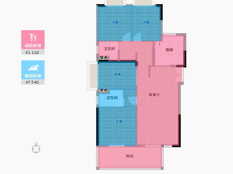 广西壮族自治区-南宁市-奥园瀚德棠悦府-98.72-户型库-动静分区