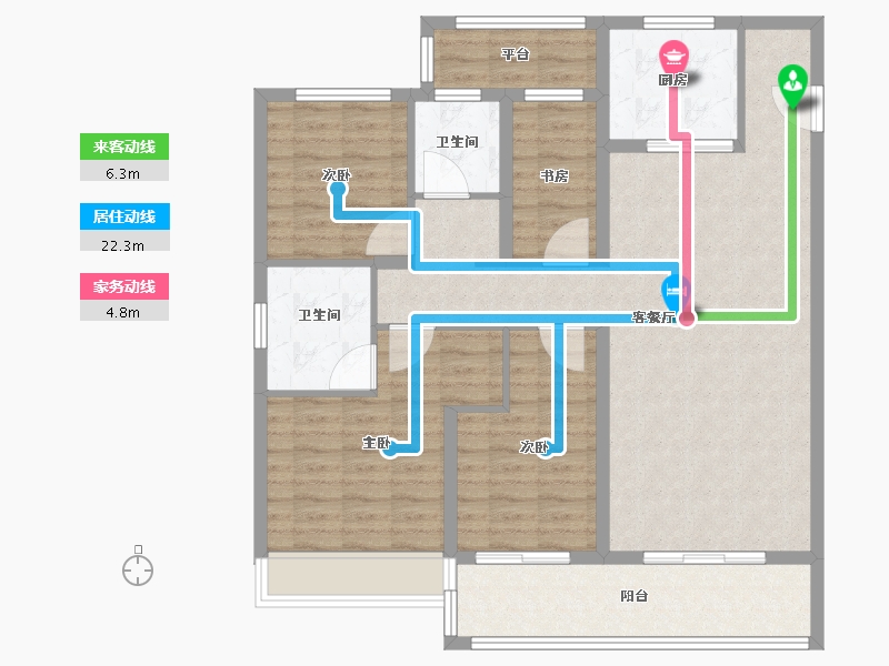 浙江省-温州市-温州万科古翠隐秀-108.81-户型库-动静线