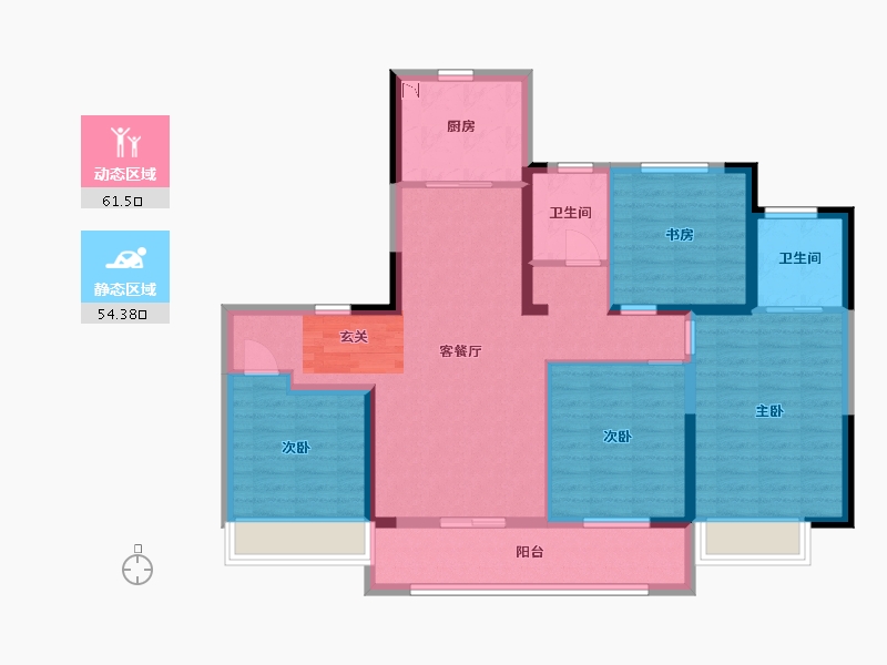 江苏省-常州市-保利和光晨樾-103.36-户型库-动静分区