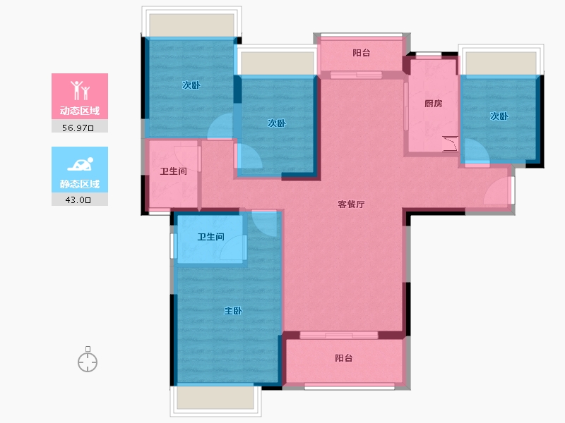 广东省-惠州市-海伦逸居-88.83-户型库-动静分区