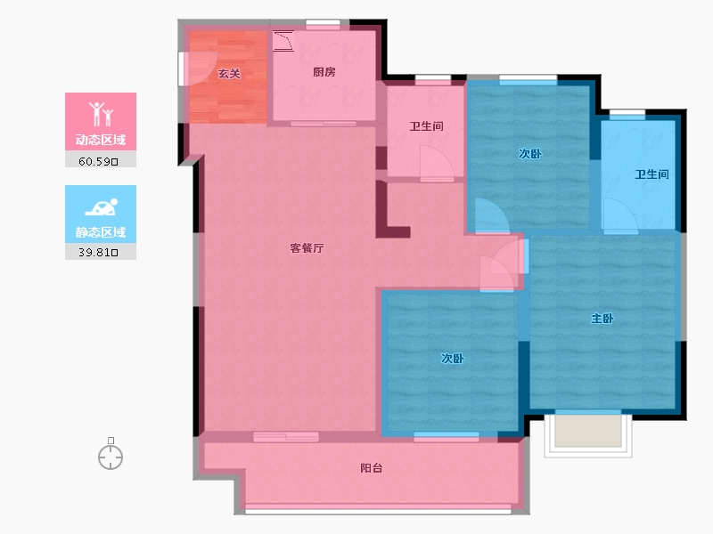 江苏省-常州市-弘阳上坤云�o-89.61-户型库-动静分区