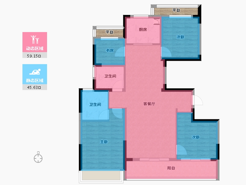 浙江省-温州市-温州龙湖天钜-97.12-户型库-动静分区